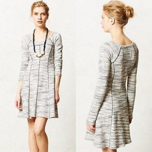 ANTHROPOLOGIE Spacedye Tunic Dress Grey Knit Petite NEW
